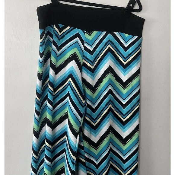 Park Avenue‎ Women's Pull On Pants Stretchy WIDE LEG Palazzo Chevron XL - Picture 2 of 4